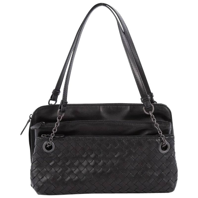 Bottega Veneta Compartment Chain Shoulder Bag Intrecciato Nappa Medium