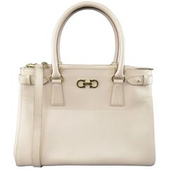 Used SALVATORE FERRAGAMO Pink Batik Leather Due Handles Tissu Handbag