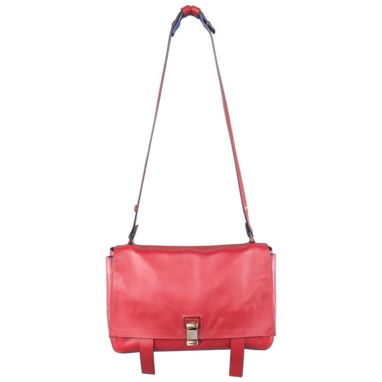 Fantastisk ozon USA PROENZA SCHOULER Red and Blue Color Block Leather Shoulder Bag For Sale at  1stDibs | proenza schouler red bag
