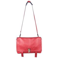 PROENZA SCHOULER Red & Blue Color Block Leather Shoulder Bag 12