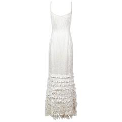 Todd Oldham Beaded Fringe Gown with Frayed Tiers, Fall 1994 2