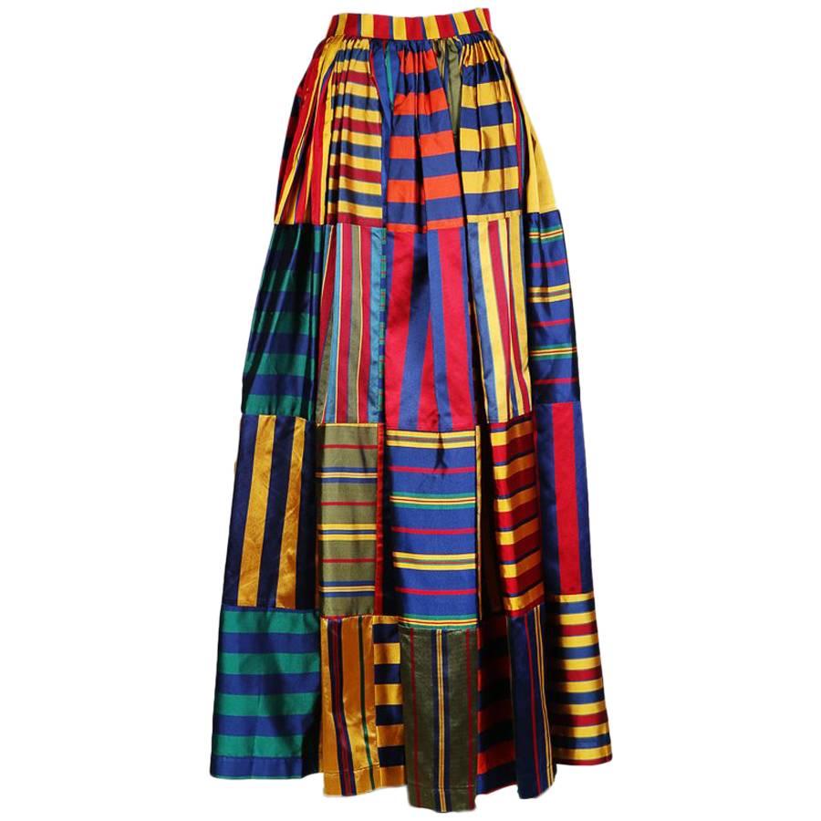 Todd Oldham Multi Striped Patches Ballgown Skirt, Fall 1992