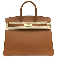 BRAND NEW Birkin 35 Camel Gold Epsom GHW