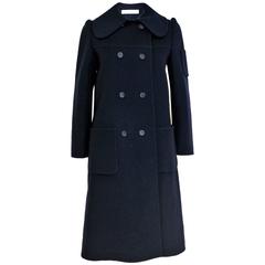Vintage Christian Dior Paris, Blue Wool Coat, Patron Original number 00200