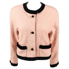 1990s Chanel Pink Tweed Cropped Jacket
