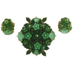 Stunning Stanley Hagler, Ian St. Gielar Brooch and Earrings Ensemble