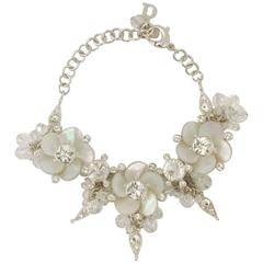 Vintage Delightful Dior Shell Mother of Pearl and Swarovski Crystal Bracelet