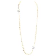 Chanel Graduated Faux Pearl & Beaded CC Necklace
