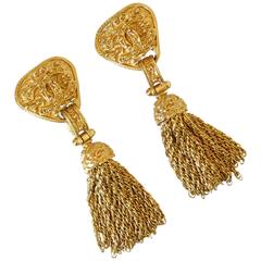 Vintage 1994 Chanel Chain Tassel Earrings