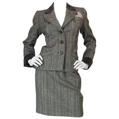 1980s Yves Saint Laurent Haute Couture Herringbone Suit 10