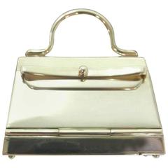 Hermes Vintage Genuine Sterling Silver Mini Kelly Top Handle Storage Bag Box
