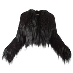 Used Alaia black goat hair cropped jacket, c. 2010