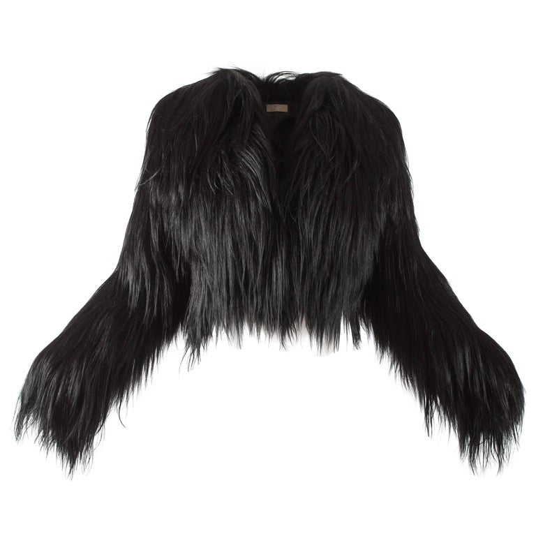 Alaia Black Goat Hair Jacket For, Men S Goat Fur Coat