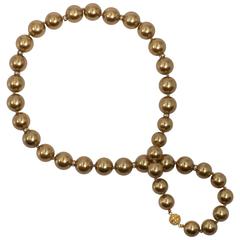 Faux Golden Burma Opera Length Pearls 2