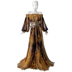Alexander McQueen Off Shoulder Gilded Goddess Gown 7
