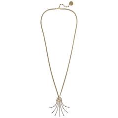 Lanvin New Brass Geometric Chandelier Evening Long Drop Dangle Necklace 