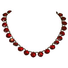 Art Deco Ruby Crystal Riviere