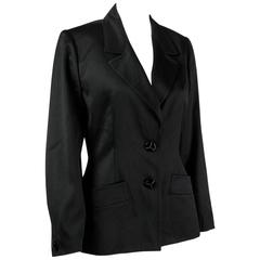 1990s Yves Saint Laurent black wool jacket 9