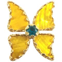 1980s Yves Saint Laurent Rive Gauche Butterfly Brooch