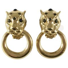 Ciner Leopard Panther Clip-On Earrings