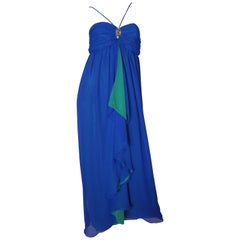 Adele Simpson Two Toned Chiffon Gown, 1970s
