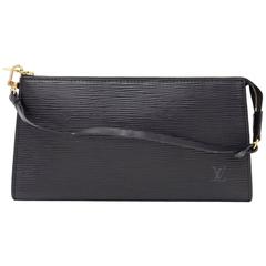 Louis Vuitton Pochette Accessories Black Epi Leather Hand Bag