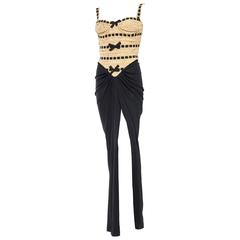 1940s Style Slinky Corset Gown With Slit by French Designer Isabelle Allard 2