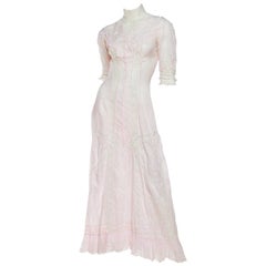 Beautiful and Very Rare Swan Neck Victorian Tea Dress