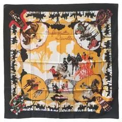 RARE Hermes Feria de Sevilla Silk Scarf in Black 12