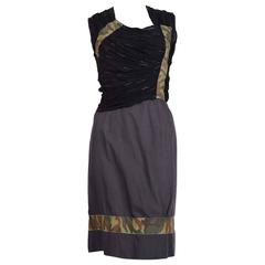 2001 COMME DES GARCONS runway dress with ruching & camouflage tape 9