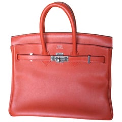 Hermes Birkin Bag 25 cm Rouge Rot Tomat Palladium Hardware