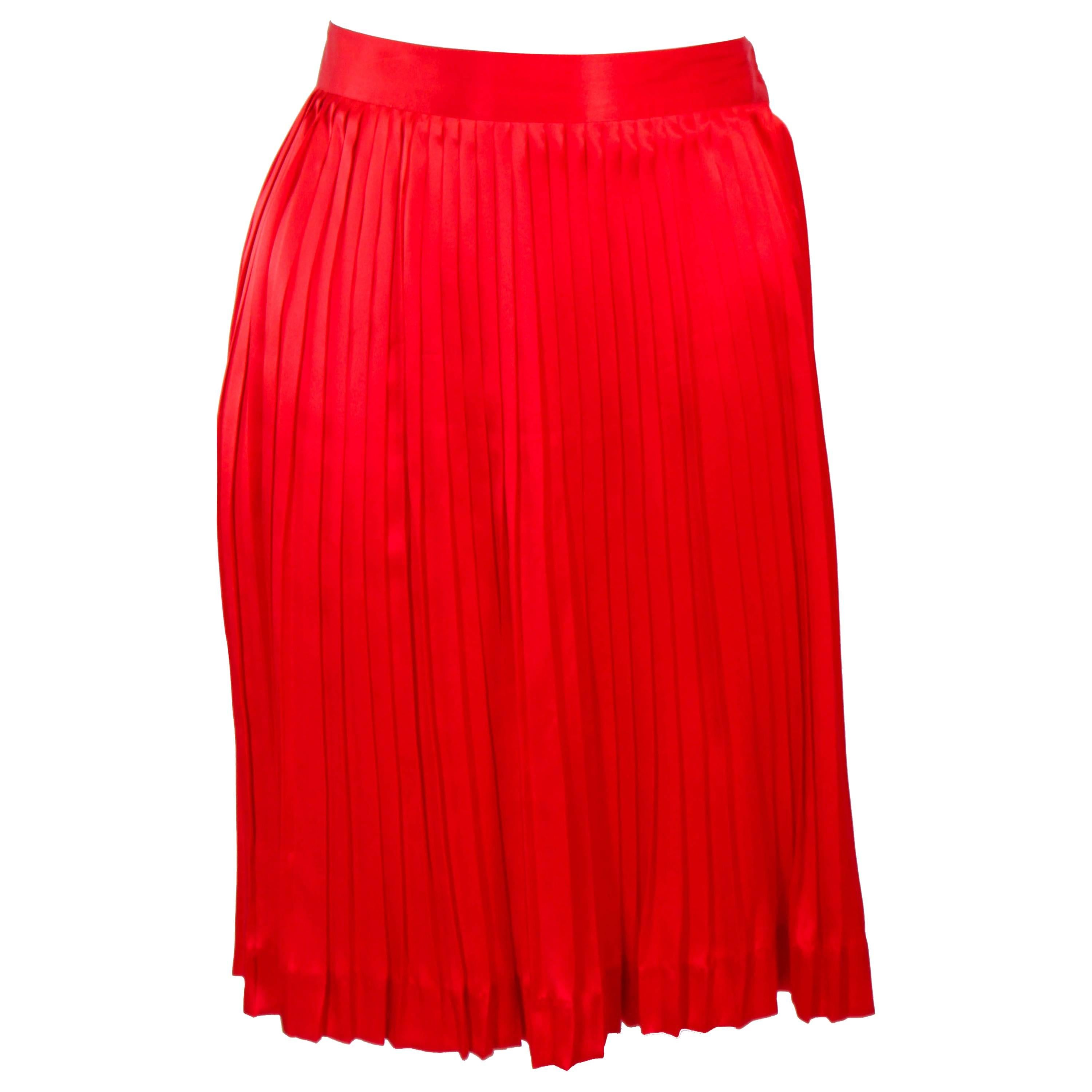 CHRISTIAN DIOR Vintage Silk Pleated Skirt Size 4