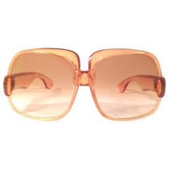 New Vintage Yves Saint Laurent YSL 545 Translucent Orange 1970 France Sunglasses