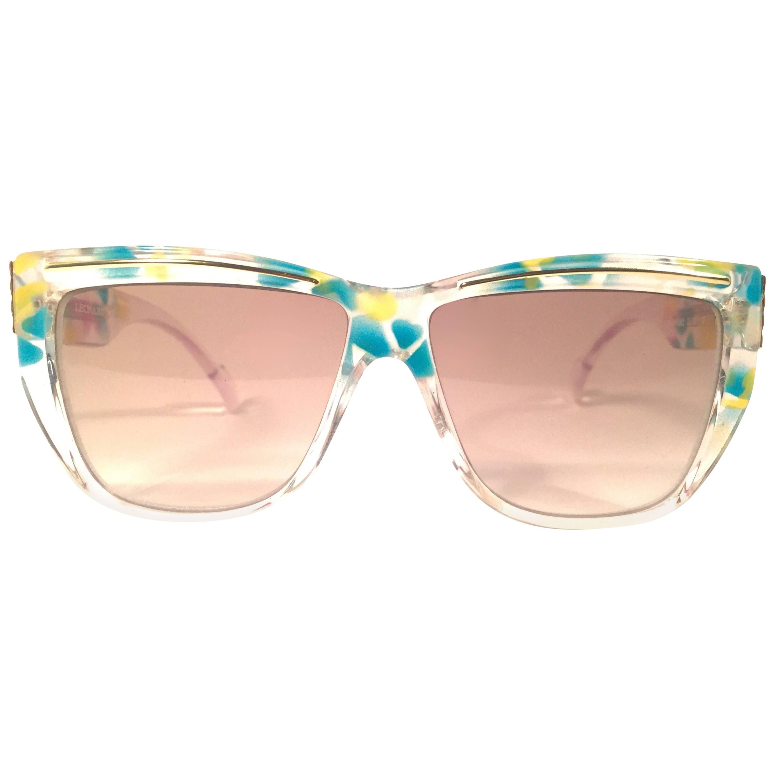 New Vintage Leonard LE110 Translucent Mosaic 1970's France Sunglasses