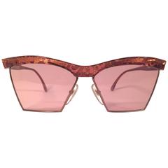 New Vintage Christian Lacroix Cat Eye 7315 Red & Gold 1980's France Sunglasses 1