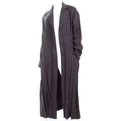 Issey Miyake Vintage Pleated Coat in Charcoal Size 3