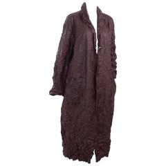 Vintage Permanente ISSEY MIYAKE Brown Coat Crashed or Pleated