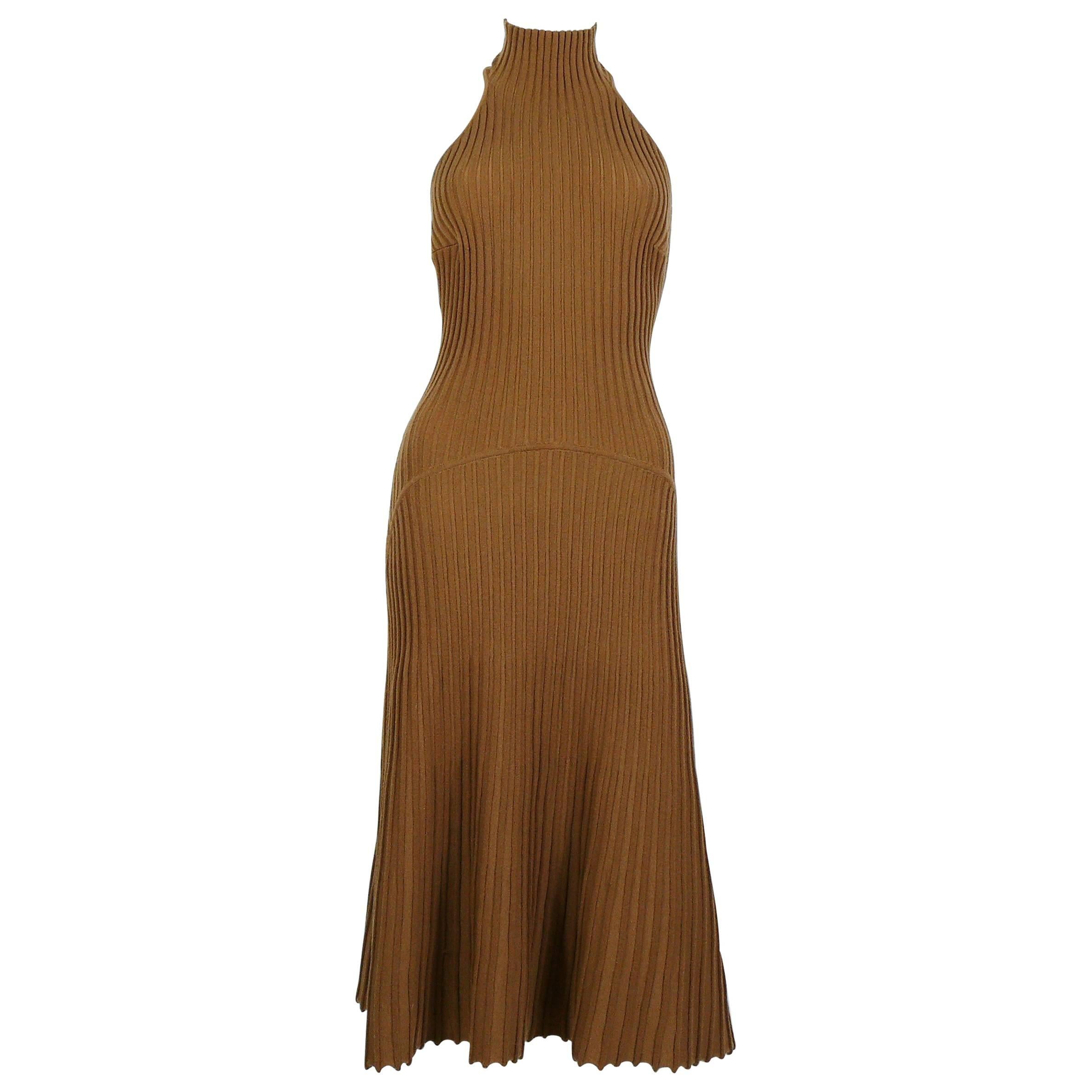 Gianni Versace Couture Vintage Halter Neck Knitted Dress For Sale