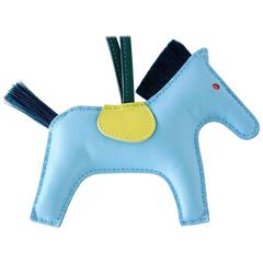 HERMES Rodeo MM Blue Celeste, Lime, Malachite Bag Charm for Kelly and Birkin 3