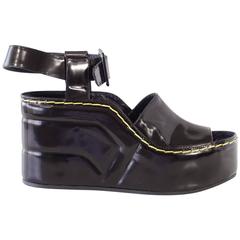 CELINE Shoe Bold Shaped Platform Wedge Ankle Strap  39 / 9