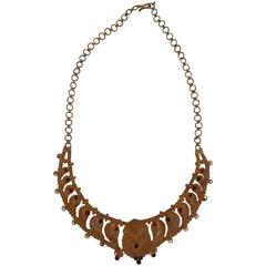 1980s Vintage gold Tone Parure Necklace and Bracelet 7