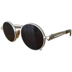 Jean Paul Gaultier Matte Silver Round Sunglasses 56-8171 Japan with Case