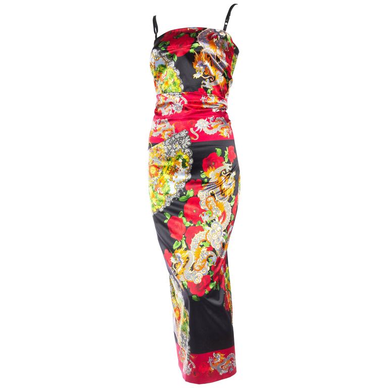 dragon satin dress Women Evening Party Qipao Dress Chinese Silk Satin Dragon Embroidery Cheongsam