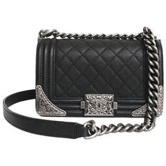 Chanel 'Paris Dallas' Boy Flap Bag in Black Quilted Leather