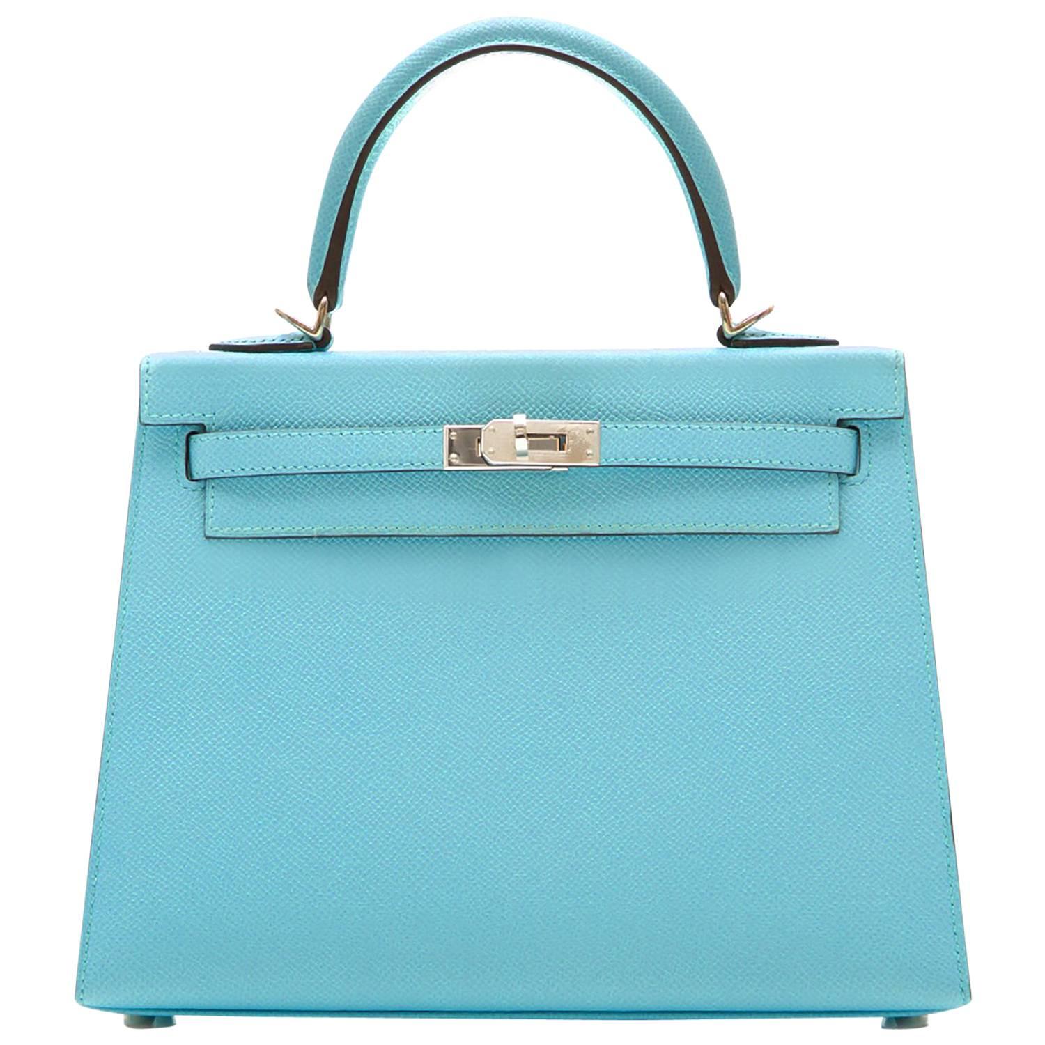 Hermes 25 Kelly Blue Atoll Brand New