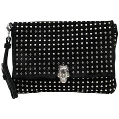 Alexander McQueen Black Suede Clutch Cross Body Bag