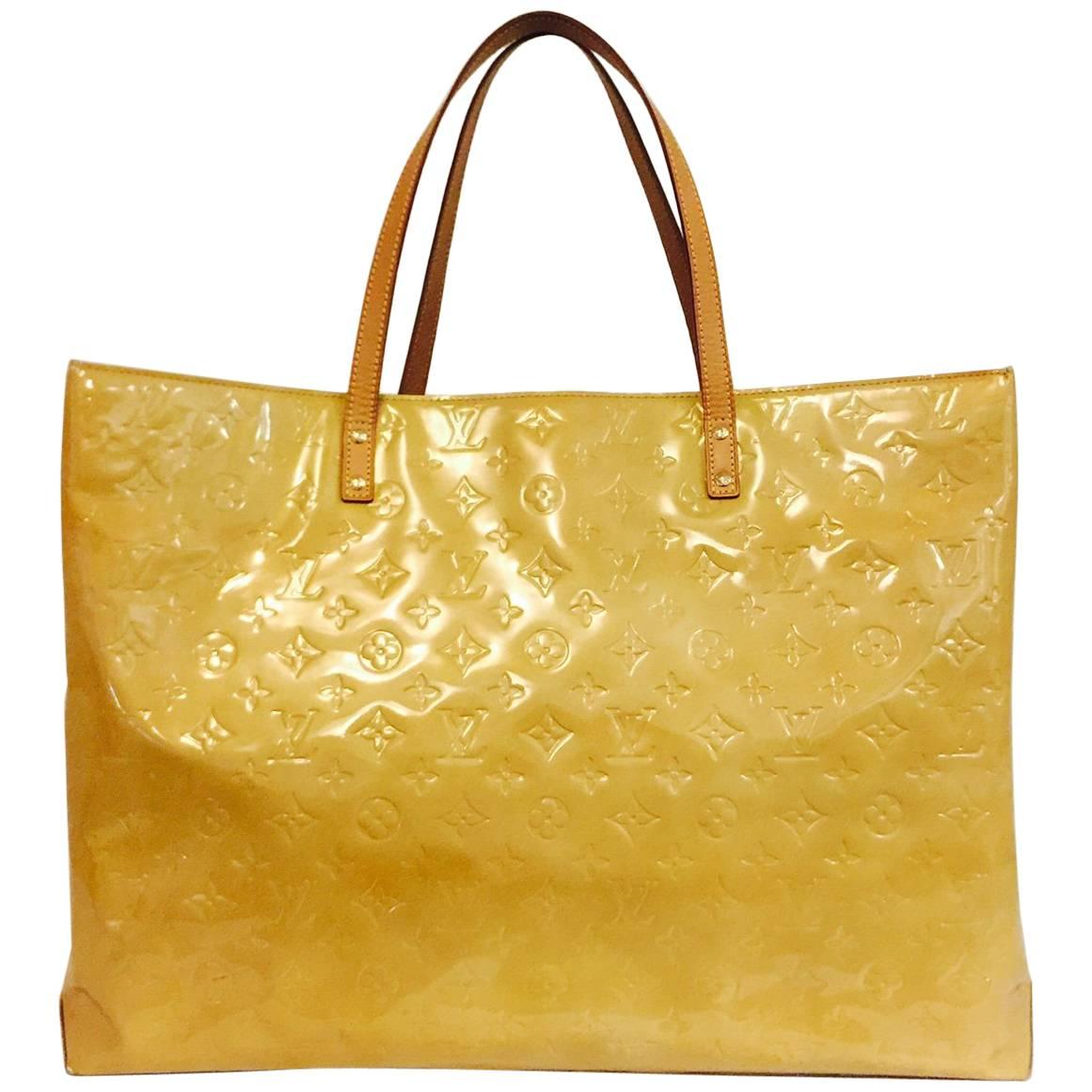 Louis Vuitton Jaune Passion Monogram Vernis Reade GM Tote Bag