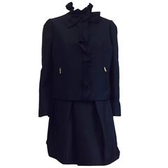 Very Valentino Ruffled Jacket and Skirt Vibrantly Chic
