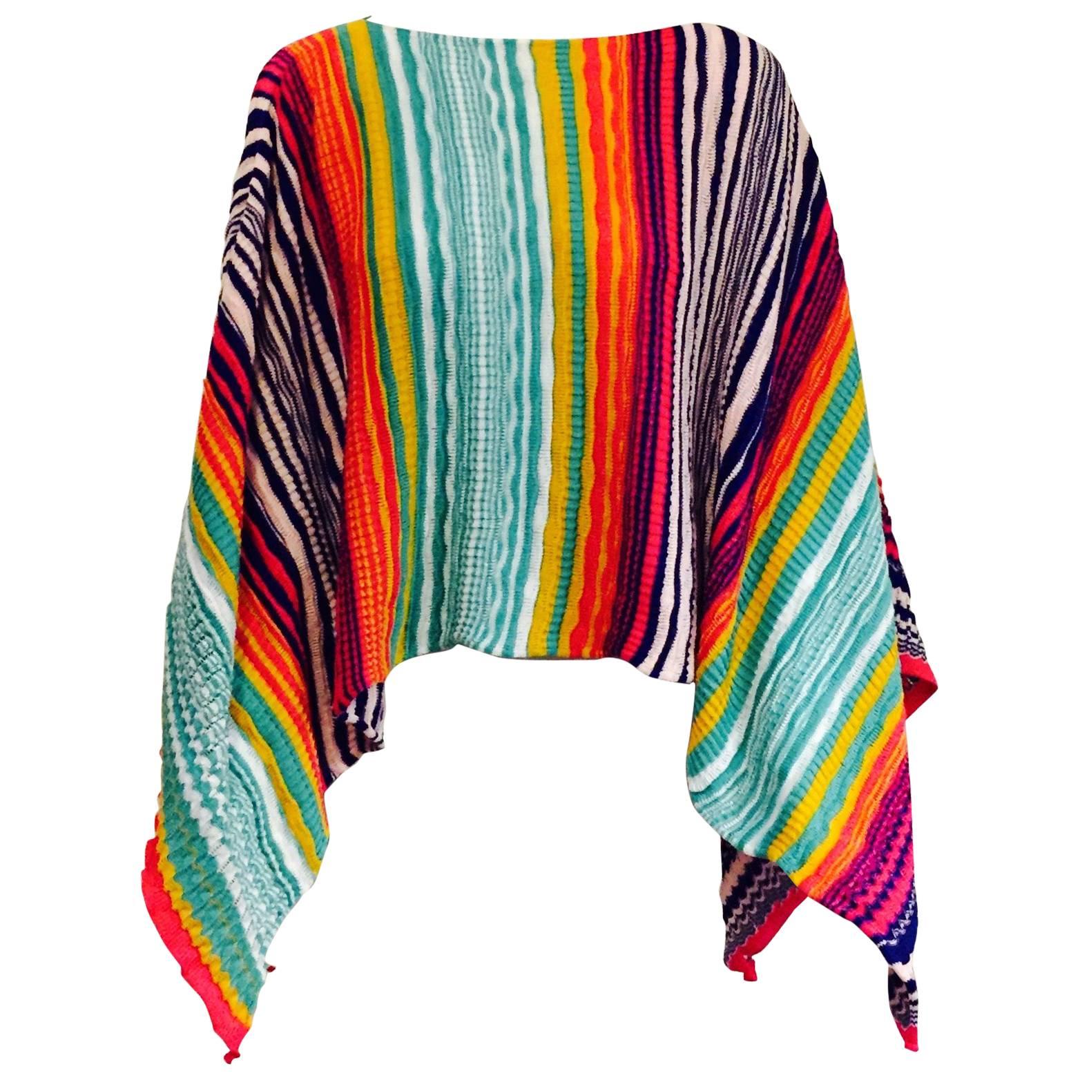 Magnificent Missoni Multi Color Knit Poncho 