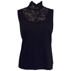 Always in style Akris sleeveless tank with lace trim